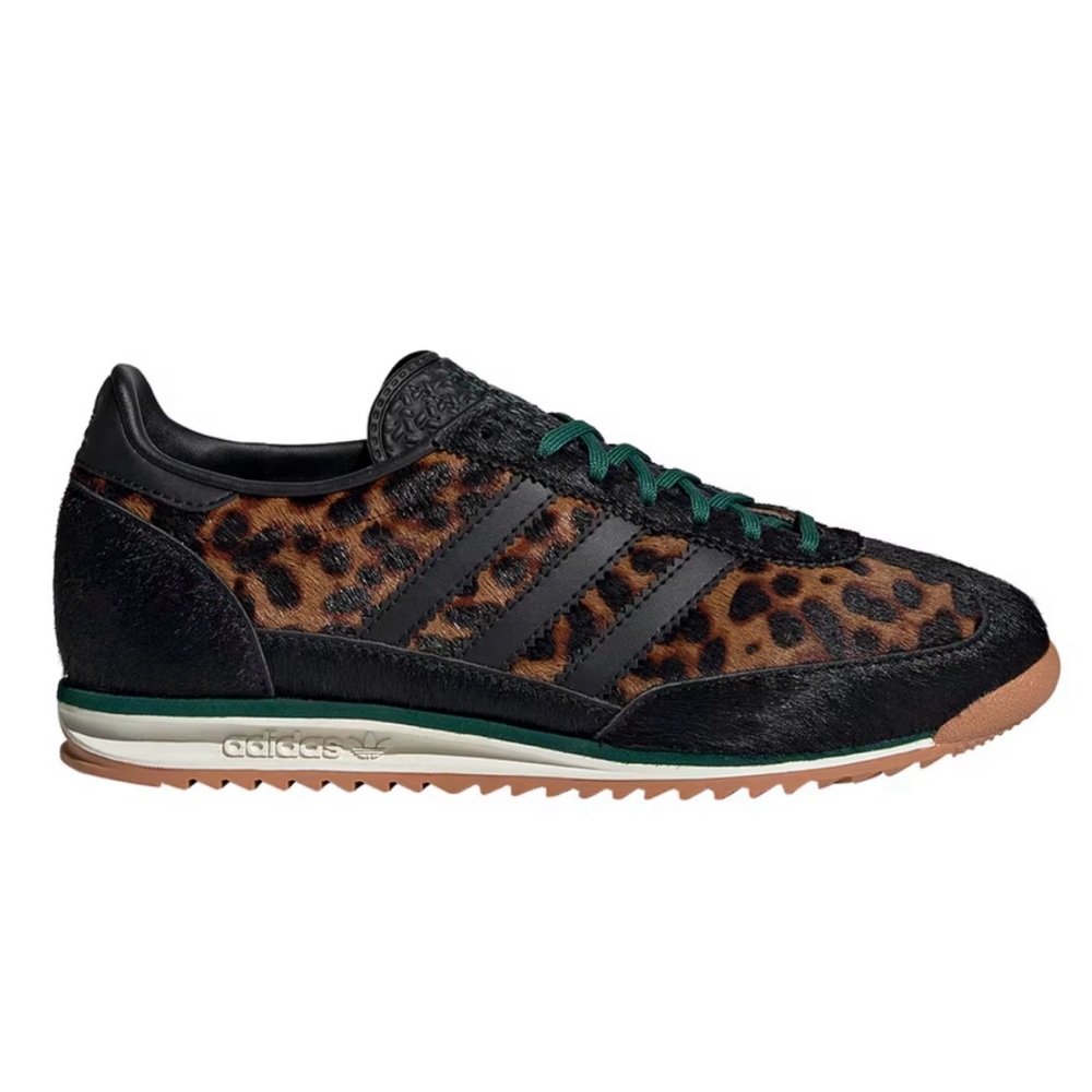 Adidas Women's Black and Brown Leopard Sneakers